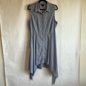 Who What Wear Blue Striped Shirt Dress XL